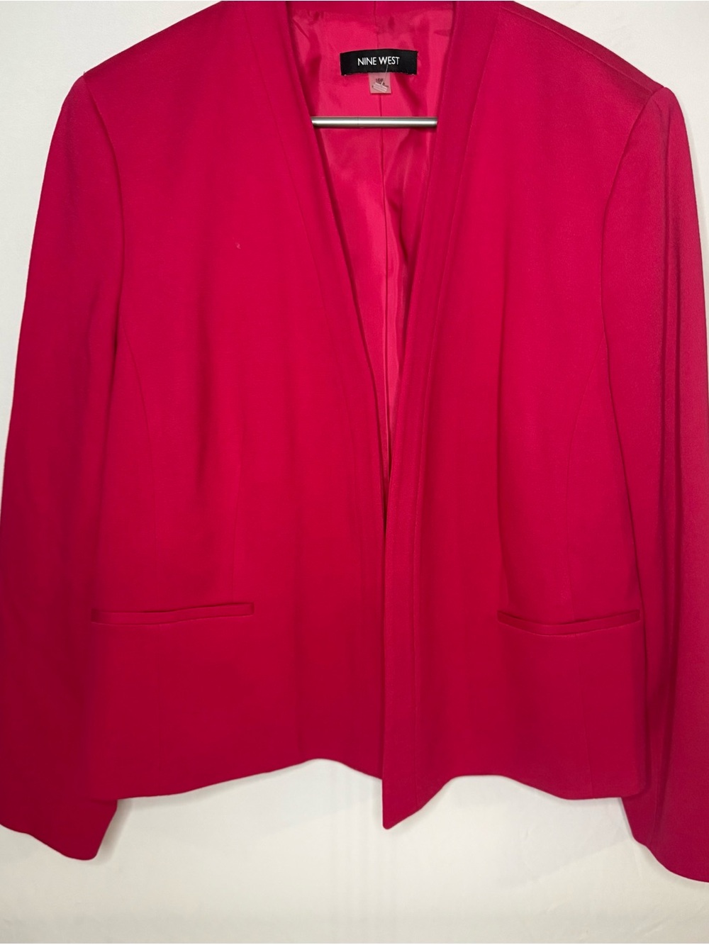 Nine West Bright Pink Open-Front Blazer